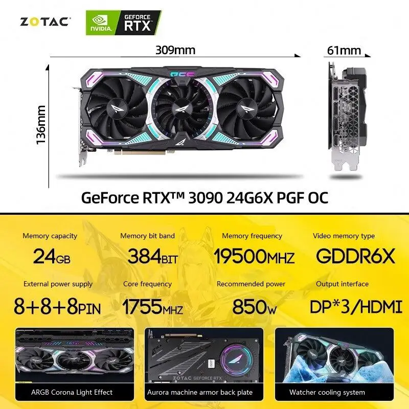 ZOTAC RTX3090 PGF OC 24G Video Card Desktop Computer Game Fever - Image 5