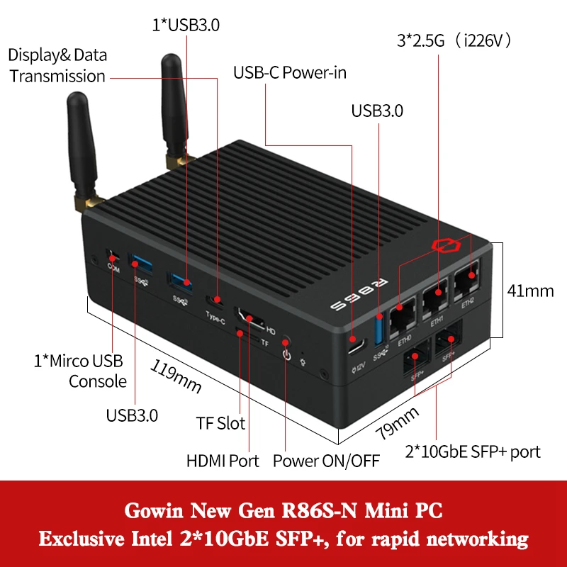 Gowin R86S-N305B Firewall Router All in One Mini PC With Intel - Image 3