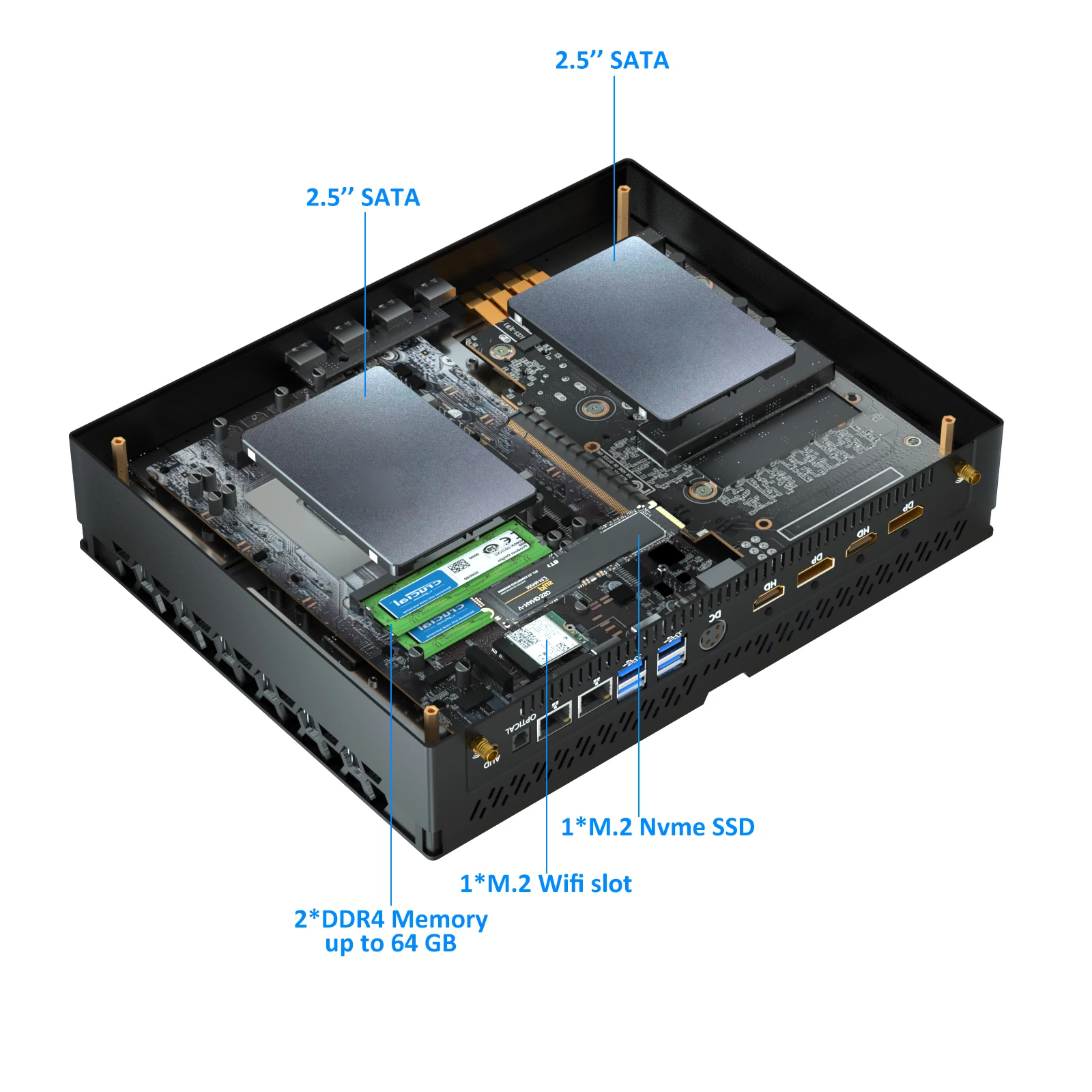 Eglobal 13TH I9-13900F I7-13700F I5-13400F RTX 4060 8G Gamig Discrete Graphics Card Mini Computer 4K Four Displays Gamer Mini PC - Image 4